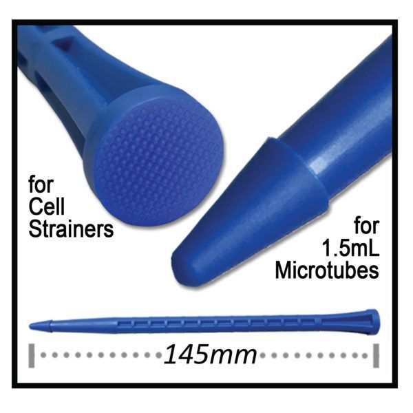PolyPestle™ double-sided pestle, for use with cell strainers or microcentrifuge tubes, sterile, individually wrapped, 50/PK (C4010) (MTCC4010)