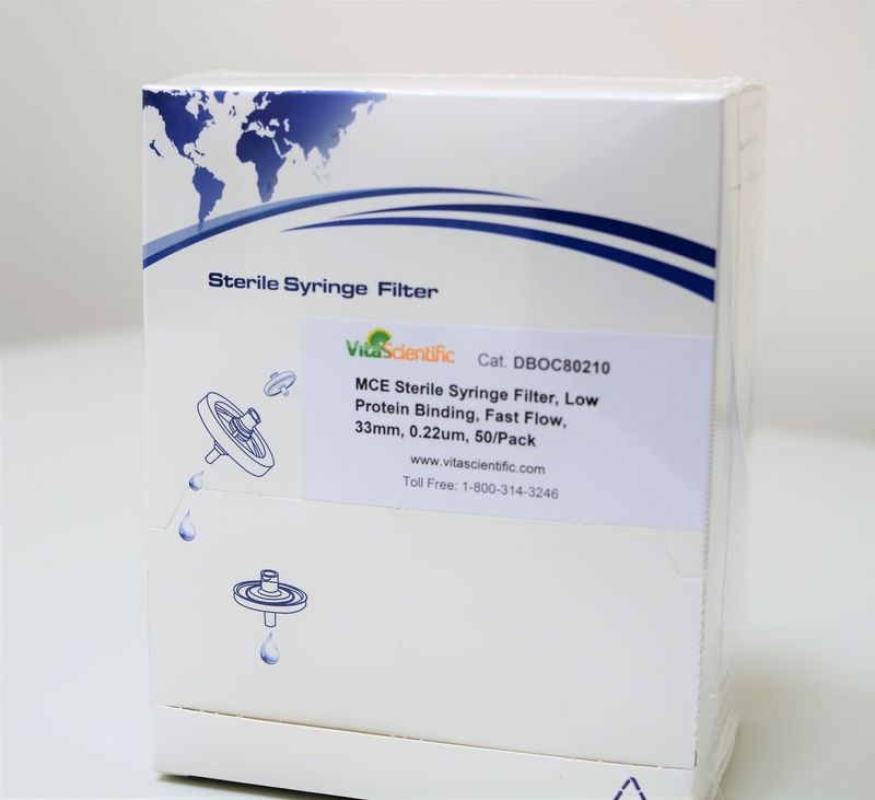 MCE sterile syringe filter, 33mm, 0.22um, 50pcs/pk