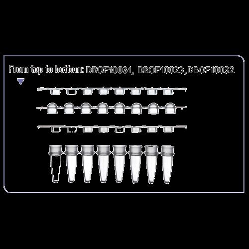 DBio 0.2 ml 8-Strip Tubes and Flat Cap, 250 Strips of 8 Tubes and Caps DBio 0.2 ml 8-Strip Tubes and Flat Cap, 250 Strips of 8 Tubes and Caps