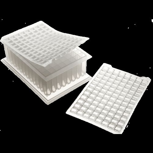 DBio Mat Caps for Square Well Plates, Piercable, Flexible, 50 Mats