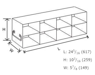 Stainless Steel Freezer Rack for large boxes (conical tubes), 4 x 2, (UFLB-42)