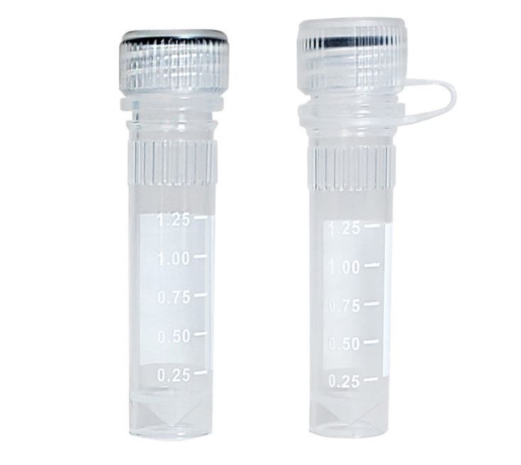 Economy Screw Cap Microtubes, 1.5mL w/ loop caps, sterile, w/ O-ring, conical bottom (not self-standing), non-graduated, caps assembled (centrifuge at up to 26,000xg), 500/pack, (C2220), MTCC2220