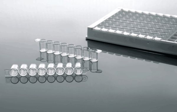 96 Well ELISA Plate, 8-Well, Detachable,High Binding, Clear, Non-sterile, 5/pk, 50/cs, (504201)