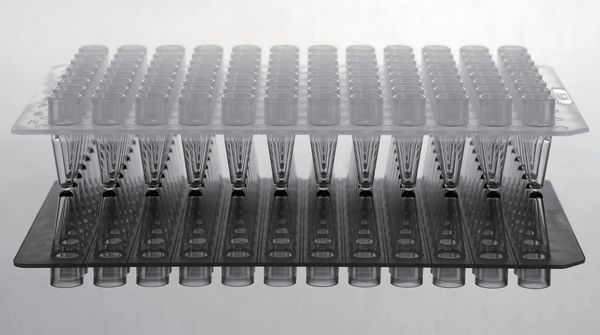 0.2ml 96 Well PCR Plate, No Skirt, Elevated wells, Clear, 25/pk (402201)