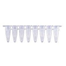 0.2ml White 8-Strip PCR tubes with optical clear 8-Strip Caps, 120/PK (P3802-Q) (MTP3802Q)