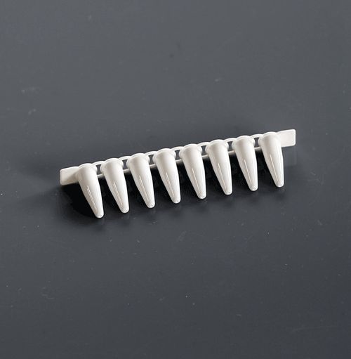 0.2ml PCR 8-strip Tubes, White, 120/pk, 1200/cs, (403011)