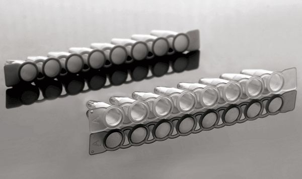 0.1ml PCR 8-strip Tubes, Clear, 120/pk, 1200/cs, (403101)