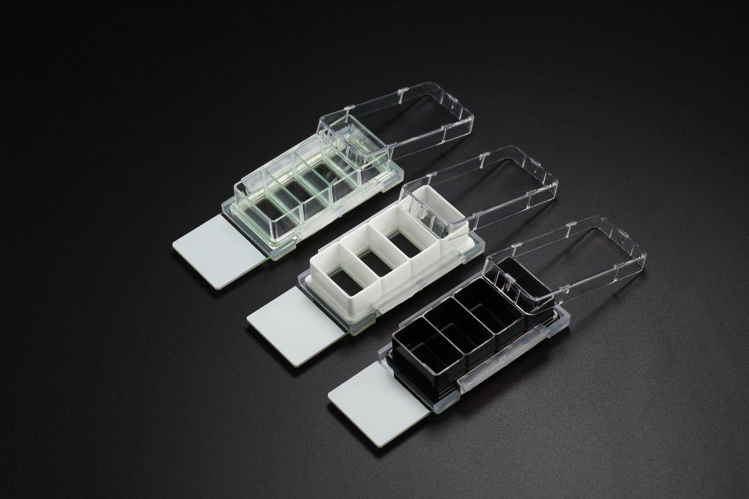 Cell Culture Chamber Slides, 4 well w/glass slide, White, 2.13 cm2, 0.5-1.3ml, 6/pk
