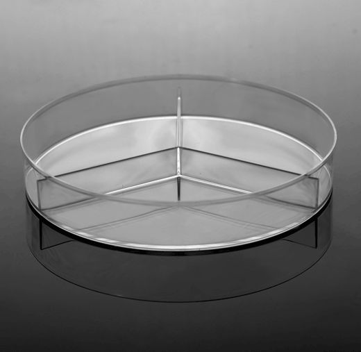 100 x 15 mm Petri Dish, Y-Plate (3-section), stackable, sterile, 20/pk, 500/cs, (753021)