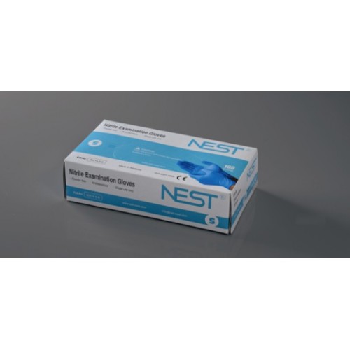 Nest Nitrile Medical Grade examination gloves without powder, better tensile strength, S, 100/pk, 1000/cs, (NST902011) (NSTFA0195), (902011), (90014-S-B), NG101002