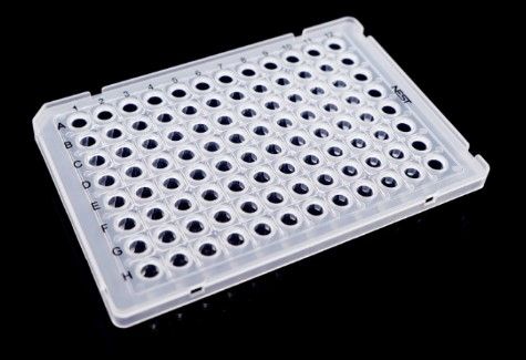 100ul 96 Well PCR Plates, Semi Skirt, H12 Notch, White, 10/pk, 50/cs (402712-CS)