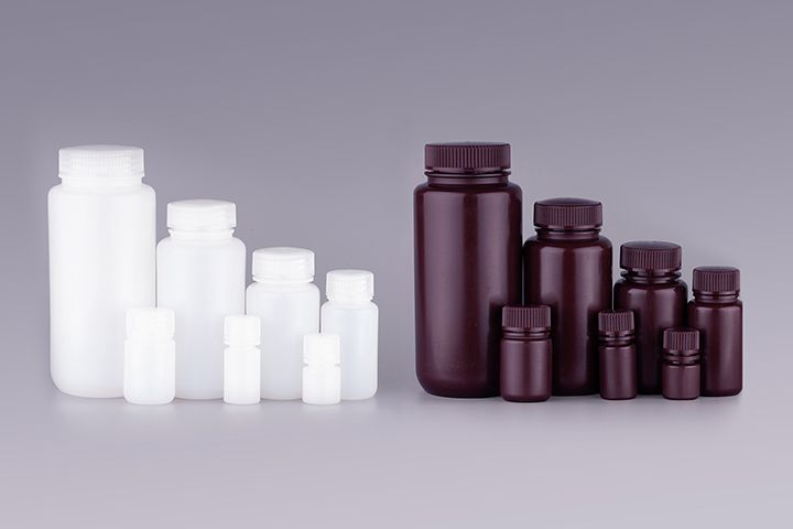 8ml Amber Color Round HDPE Storage Bottle, Wide Mouth, Sterile, 20/pk, 400/cs, 335301