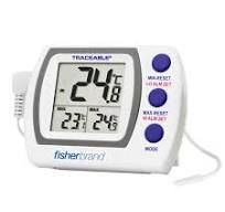 Freezer/Refrigerator Temp. Sensor with 10’ Cable, each Including Traceable certificate, AAA battery, Temp. Range: -50°C to 70°C