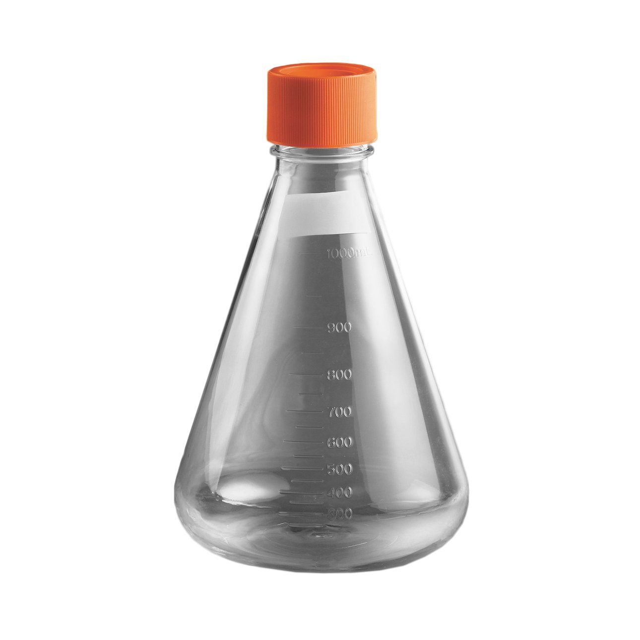 Polycarbonate (PC) Shaker Erlenmeyer Flask, Sterile, 1000ml (1L), Vented, Plain Bottom, 25/Case, DBJ-C1000VP (431147)