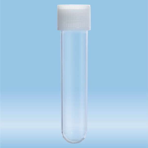 10ml screw cap tubes, Round Bottom, PP, Sterile, 100/Bag, 1000/Case, DBJ-60506001