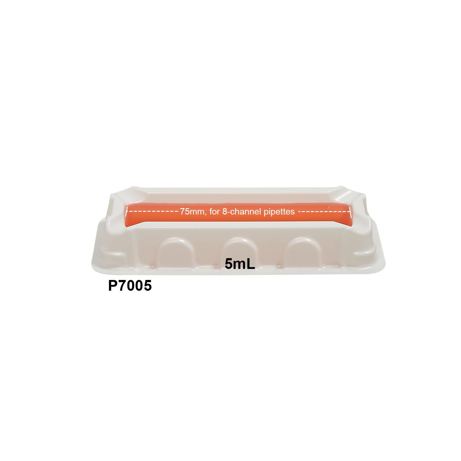 ASPIR-8™ Reservoir for 8-Channel Pipette, 5mL, White Polystyrene (PS), sterile, individually wrapped, 100/pk (MTCP7005-1S) P7005-1S