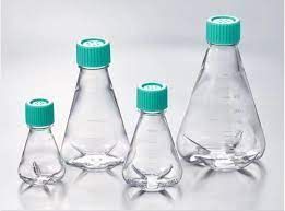125ml Erlenmeyer Flask, Baffled Bottom, PETG, Nontreated, Vent cap, DNase/RNase free, no pyrogen, sterilization, 1/bag, 24/case, TAB112125