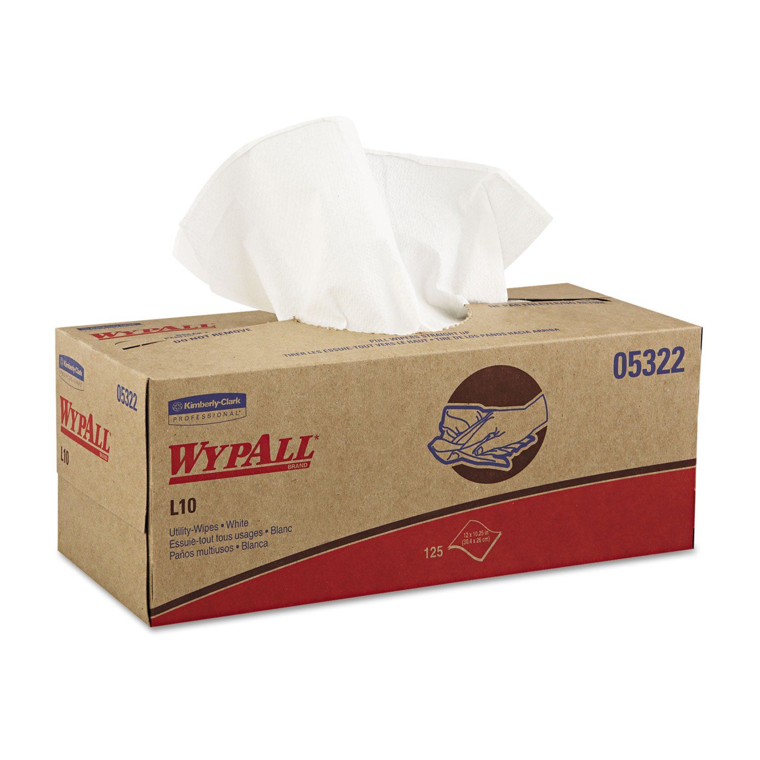 Paper Utility Wipes, 12″ × 10.25″, 125/Box, 18 Boxes/Case, 2,250/Case, DBJ-05322