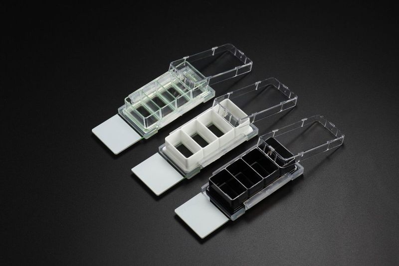 Nest Cell Culture Chamber Slides, 4 well w/glass slide, Clear, 2.13 cm2, 0.5-1.3ml, 6/pk, 12/cs, 230104