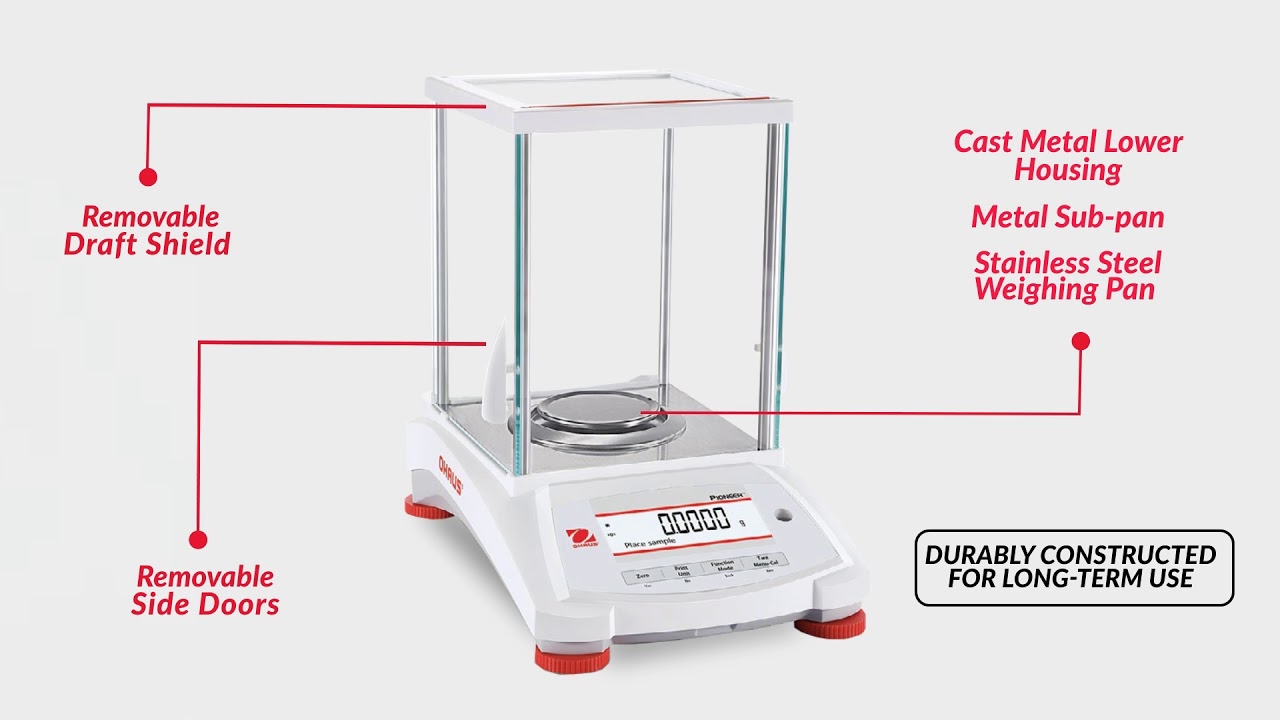 OHAUS PR Series Precision Balance, PR5202N/E, Max Capacity: 5200 g, Readability: 0.01 g, Readability (Certified): 0.1 g, Pan Size: 7.1 in (180 mm), (30455670), HUS30455670