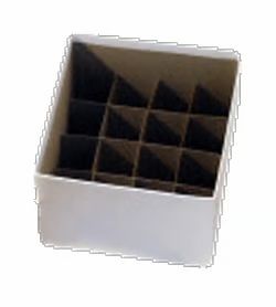 Cryogenic Cardboard Storage Boxes for 50ml Centrifuge Tubes, with 4 x 4 Dividers, with four drain holes on Corners, 4.75