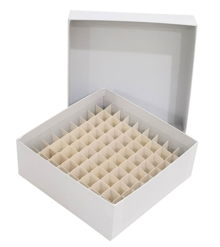 2” Cardboard Boxes with Draining Holes On corner, with 9x9 dividers, 12/Pack, DBJ-552081PH