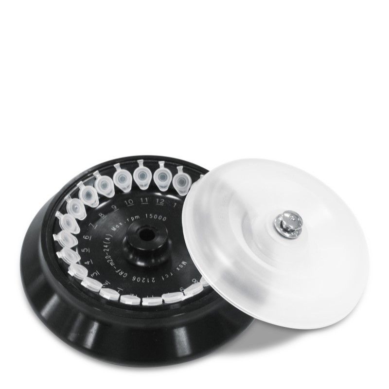 A Fixed Angle Microtube Rotor of 1524 with plastic lid for 24 microtubes, [GRF-m2.0-24], for Gyrozen Microcentrifuge 1524, GRZE30016