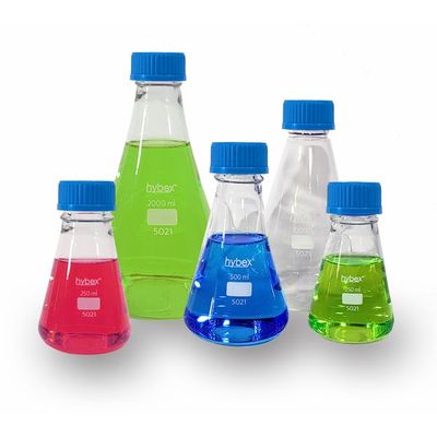 hybex™ Erlenmeyer Flask, threaded with cap, 1000ml, 6/CS, B3220-1000, BMKE30429 hybex™ Erlenmeyer Flask, threaded with cap, 1000ml, 6/CS, B3220-1000, BMKE30429