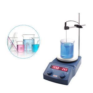 Magnetic Stirrer with Hot plate, 5 Inch Chemical-Resistant Ceramic Plate, 280°C Heating Temperature, 1500 rpm, 110V US Plug, MI0102003, FESEC0098