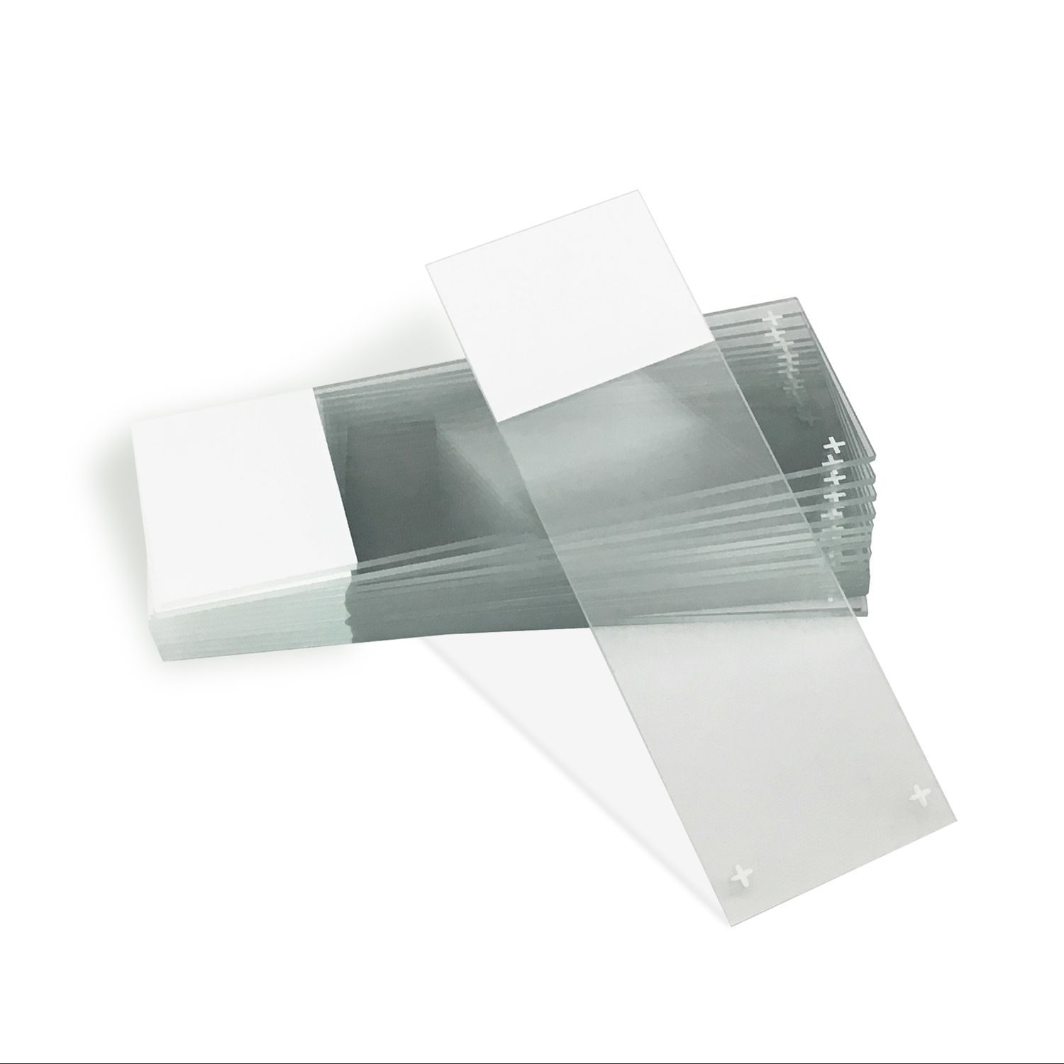 Microscope slides, positive charged, 90° corners, frosted on one end, 25 x 75mm, 72/pk (M7100-90) (DBJ-PLS4100PK)