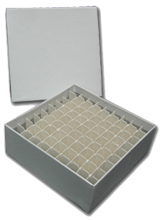 2” Cardboard Boxes with 9×9 dividers, with Draining Holes, White 50/Case, B552081DHCS