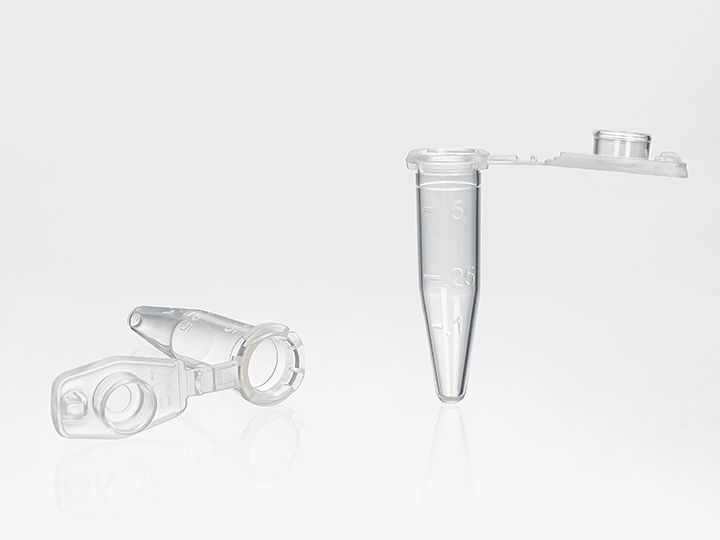 1.5ml Lid-Lock Tube, Natural, Conical Bottom, Sterile, 50pcs/bag, 2bags/inner box, 4 inner boxes/cs, CFT801015