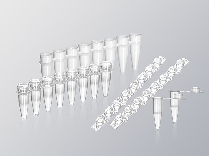 0.2ml, 8 Strips, Flat Caps, Natural, Non- Sterilize, 125/pkg, 1250/cs, PCR420200