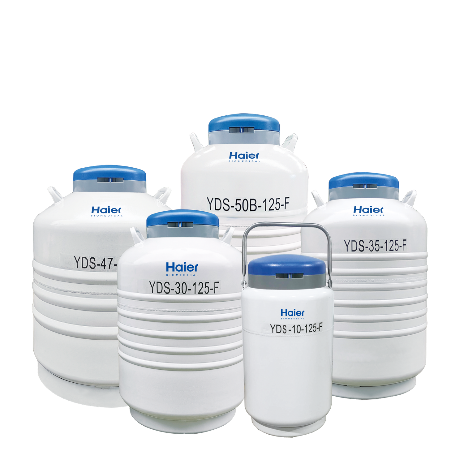 Haier Liquid Nitrogen (N2) Storage Container, 30L, Inside Neck Diameter: 125mm, 600 x 2ml Vials Capacity, Including 6 racks with 4 layers, 5*5 cryoboxes, lockable cap and PU bag, YDS-30-125-F