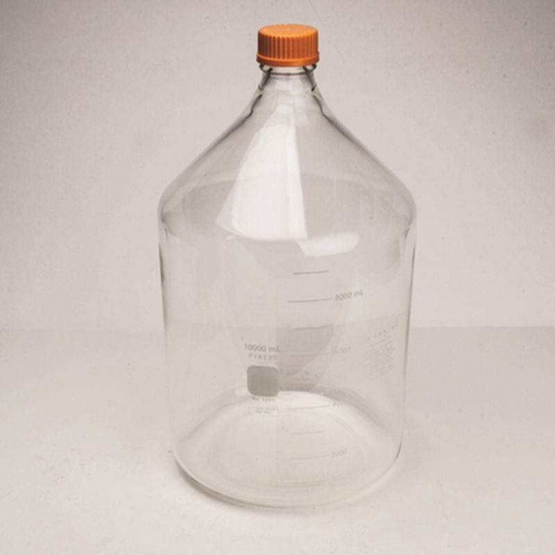 Corning PYREX® 10L Round Media Storage Bottles, with GL45 Screw Cap, 1395-10L, Each