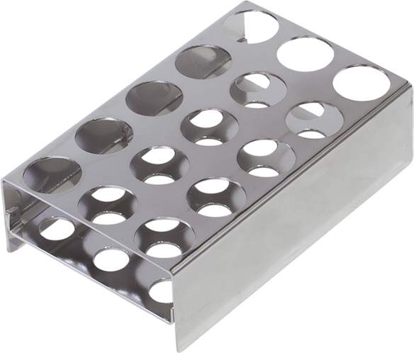 Crystal 5 ml Tube holder for Mini Water Bath, 15 x 16 mm diameter tubes, Stainless Steel, Each, WBA10