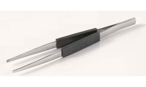 Membrane & Filter Forceps with grip, Stainless Steel, Straight, Flat Tips, 4.5” Long, Each, FC045MGP