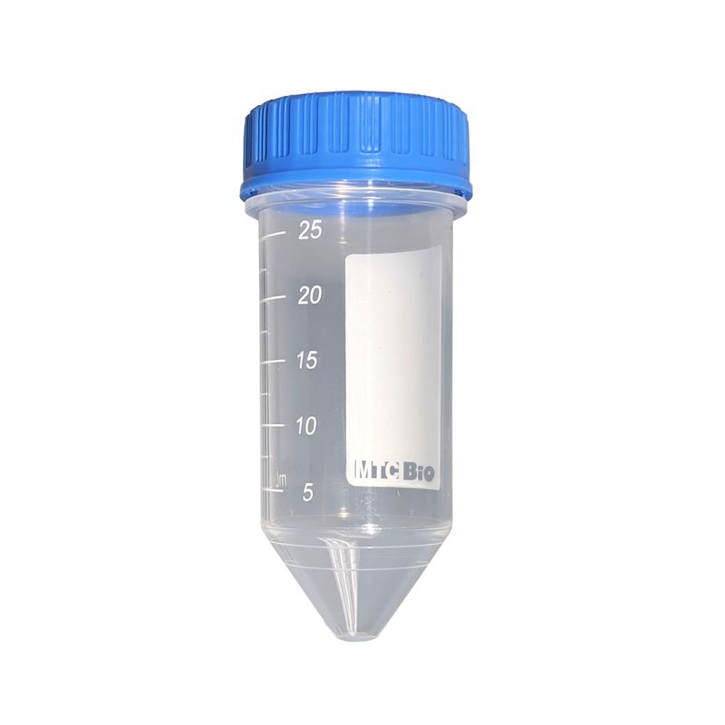 25mL Centrifuge Tubes, PP, (29×78mm), with screw cap, sterile, 8 bags of 25 tubes, Bulk Package, 200/pack, MTC2625B