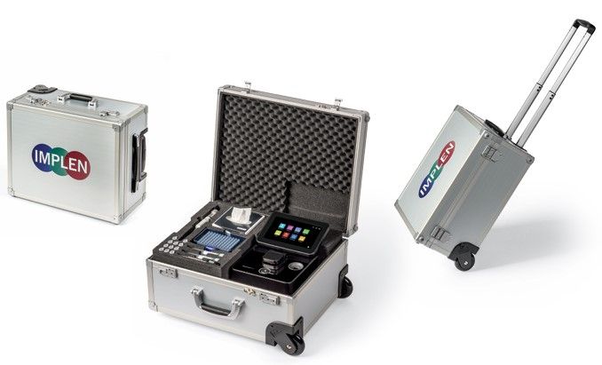 Implen Field Kit for the NanoPhotometer®; Implen aluminium roller case for safe transportation, designed to fit in airplane overhead bins; special compartments for all necessary(N-4568-FK) IPLD20046