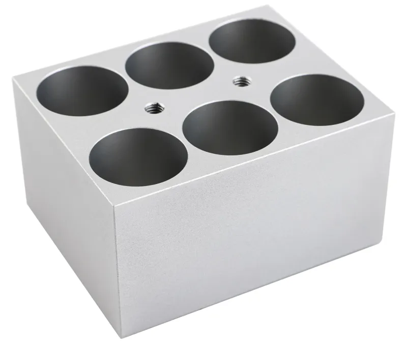 Single Block For 50ml Conical Tubes, 6 x 50ml, Φ29.0mm x 47.6mm, Block Dimensions: 95 x 76 x 51mm (L x W x H), Each, (TC0401001-55), FESEC0020