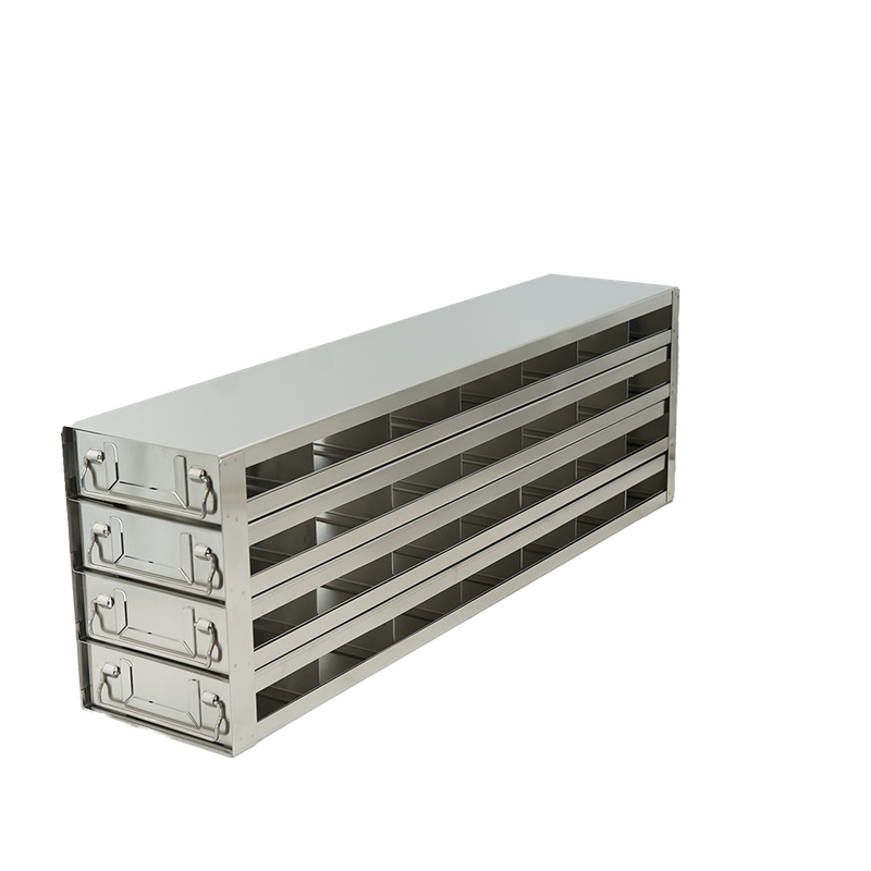 Drawer Style Stainless Steel Freezer Rack for Deep Well 96-Well Plates, 7D x 4H, Dimensions: 25 3/16 x 5 7/16 x 8 1/16” (DxWxH), Each , FR74DWP Drawer Style Stainless Steel Freezer Rack for Deep Well 96-Well Plates, 7D x 4H, Dimensions: 25 3/16 x 5 7/16 x 8 1/16” (DxWxH), Each , FR74DWP