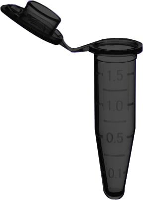 1.5ml Microtube w/ cap, opaque black, sterile, w/ self-standing bag & Stop-Pops™, 500/Pack, 10 Packs/Case, MTC2000-OB 1.5ml Microtube w/ cap, opaque black, sterile, w/ self-standing bag & Stop-Pops™, 500/Pack, 10 Packs/Case, MTC2000-OB