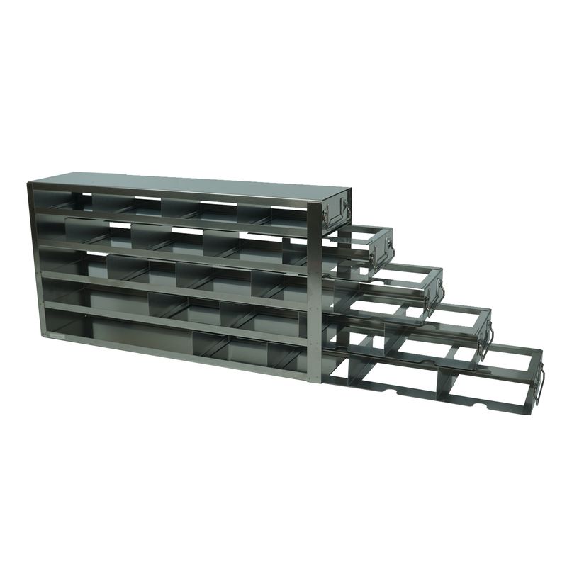 Drawer Style Metal Freezer Rack for Panasonic Freezers, 4Dx5H, for 2” Standard Boxes, 22 7/16 x 11 9/16 x 5 1/2 inches, Each, DBJMFR452PS