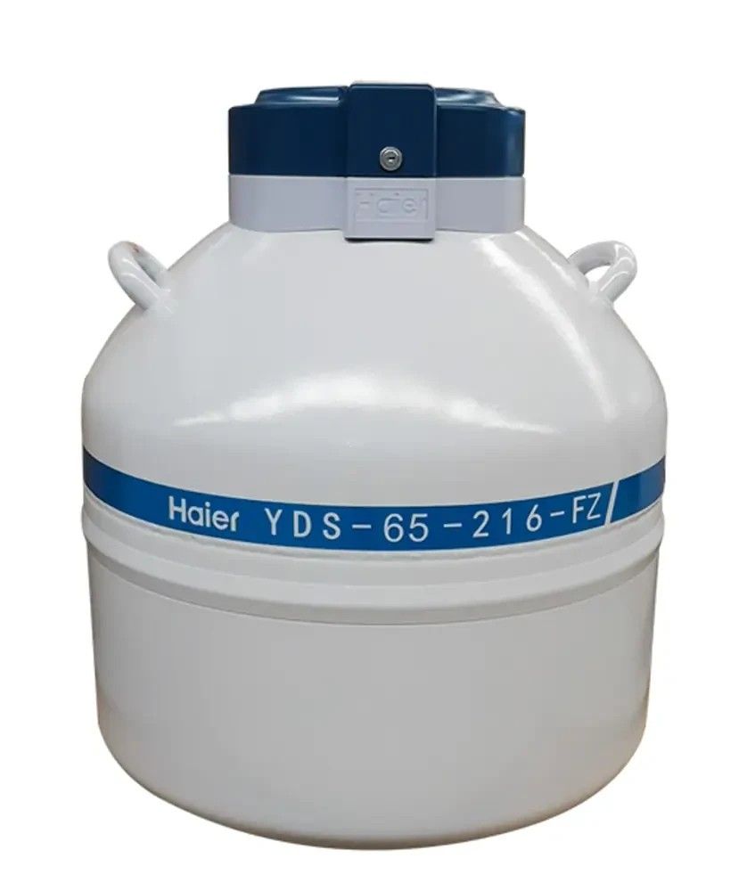 Haier Liquid N2 tank, 65L, neck diameter 216mm, Liquid phase, Smart series, includes 6 racks (4 layers), 9*9 cryo boxes, lockable cap, YDS-65-216-FZ