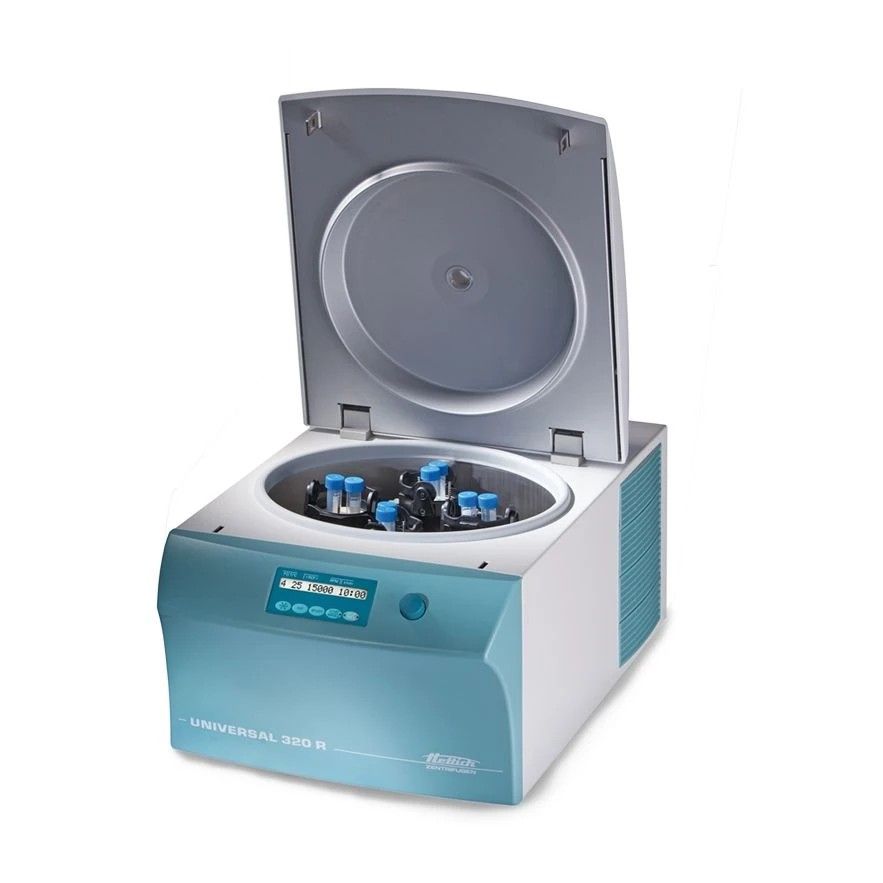 Hettich UNIVERSAL 320 R Refrigerated Benchtop Centrifuge, Conical Package 3, including 4-Place Swing Out Rotor, Buckets, Adaptors for 16 of 15ml and 4 of 50ml Conical Tubes, 1406SET3