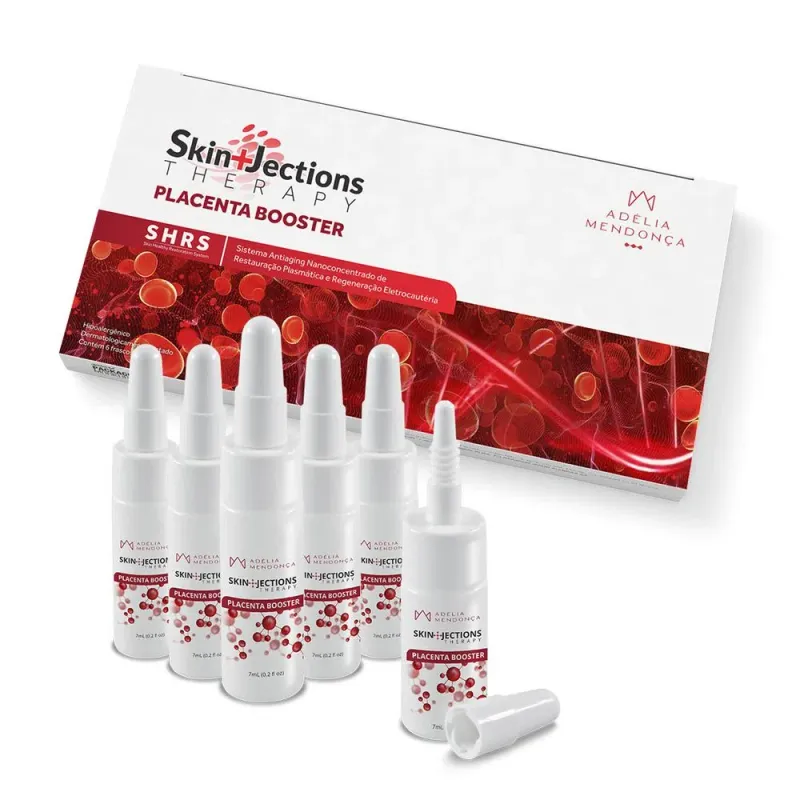 SKINJECTIONS PLACENTA BOOSTER - MESOPORAÇÃO PLASMATICA ANTIAGING DE RESTAURAÇÃO SUPREMA - 6 AMPOLES - 7 ml EACH