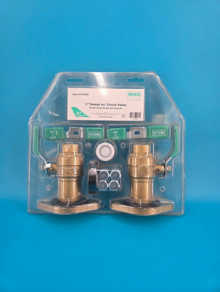 Wilo Bronze Swivel Flange Ball Valve Kit 1" Sweat w/ Check Valve