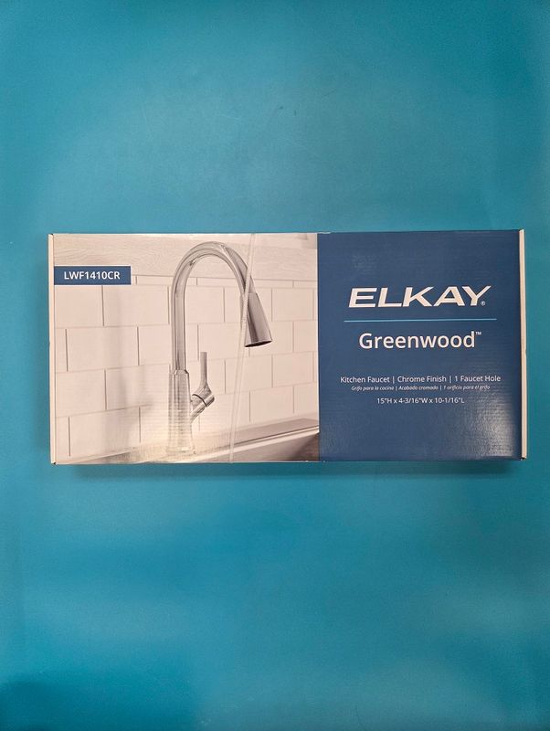 Front of box depicts recommended use of the faucet.