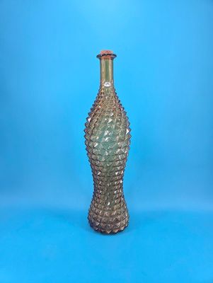 Empoli Amber Pineapple Diamond Point Glass Bottle
