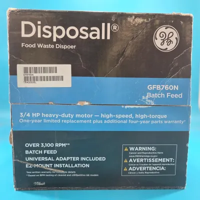 GE 3/4 HP Batch Feed Garbage Disposer GFB760N